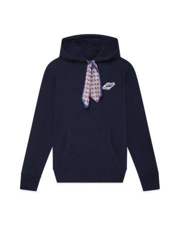 Air Casablanca Patch Silk Scarf Hooded Sweatshirt