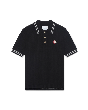 Silver Trim Boucle Polo Shirt